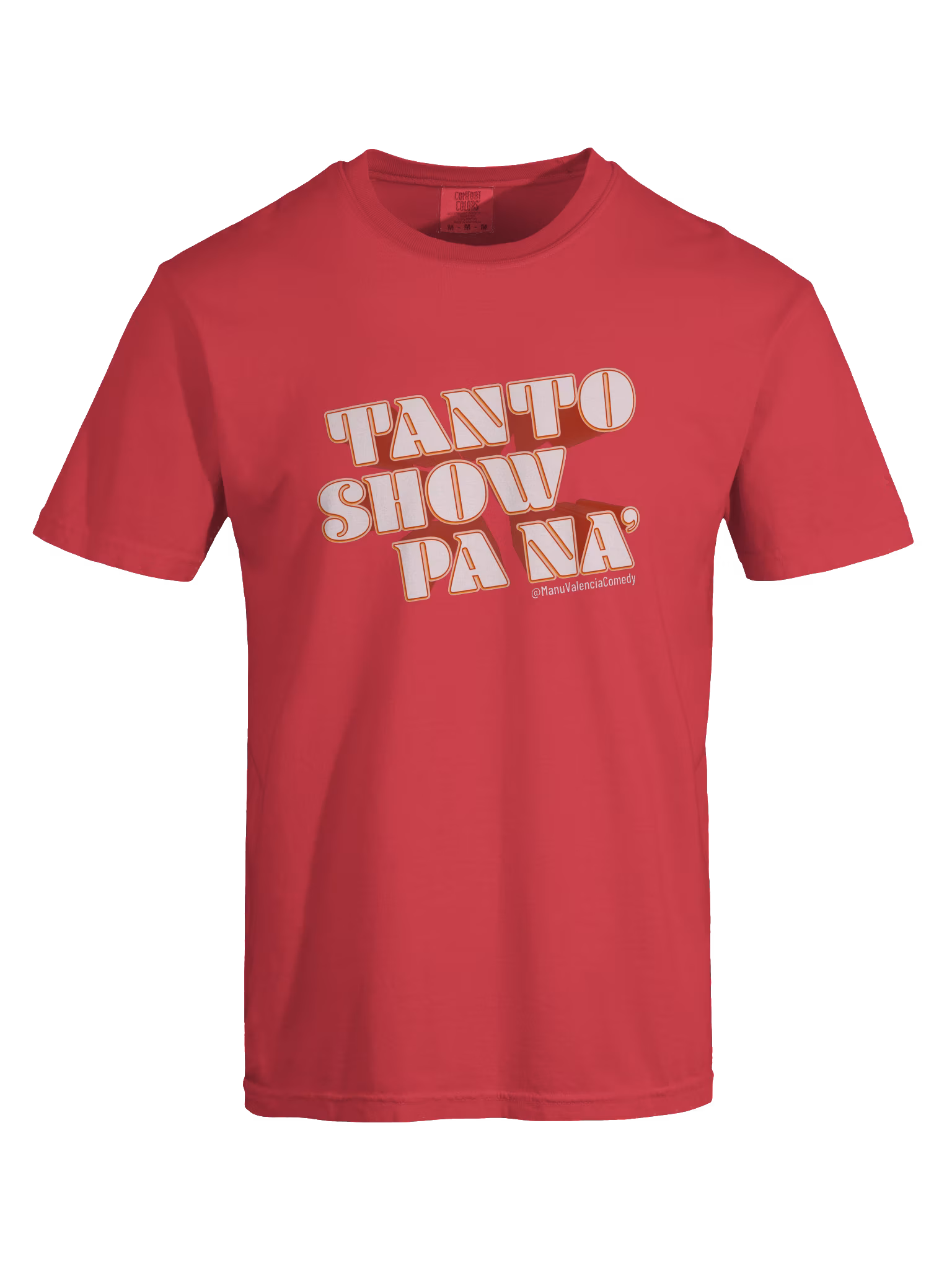 Tanto Show — camiseta roja Manu Valencia
